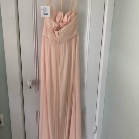 NWT Amsale Crinkle Chiffon Bridesmaid Dress - Picture 3 of 9
